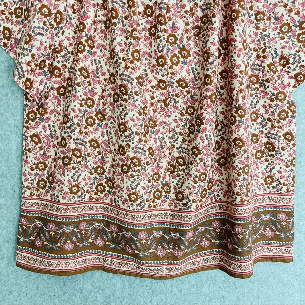 Faherty Womens Top Small Florence Earth Block Floral Boho Organic Cotton NWT - Picture 8 of 15